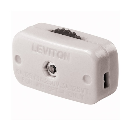 Leviton Leviton 3 amps Single Pole Rotary Miniature Cord Switch White 1 pk C24-00423-3KW